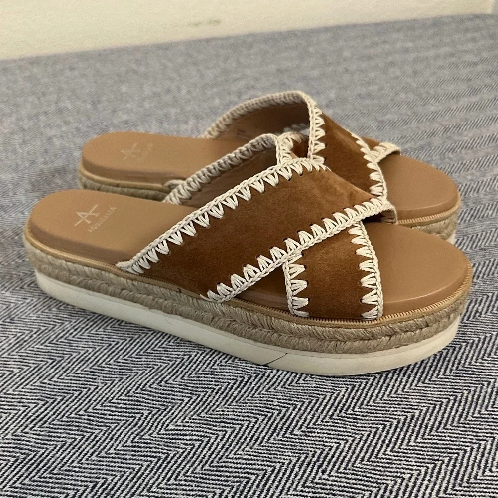 Aquatalia Suede Stitched Platform Espadrilles